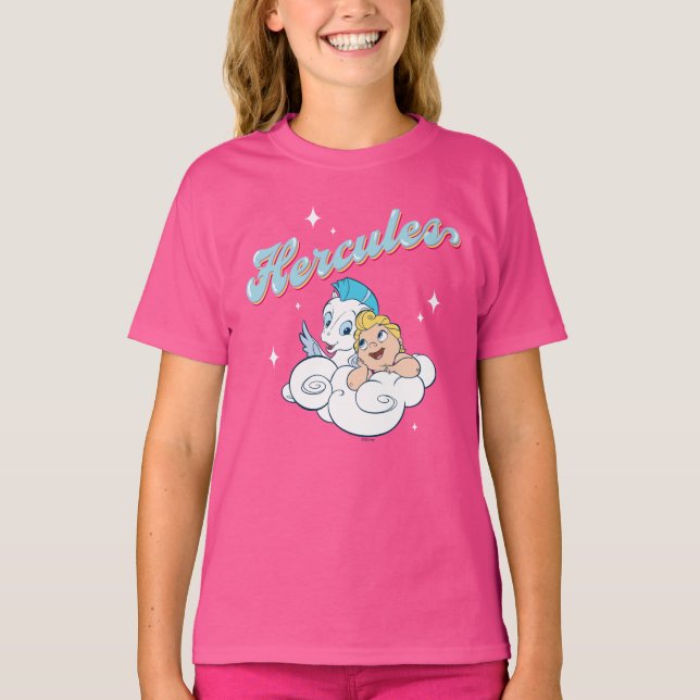 Baby Hercules and Pegasus on a Cloud T-Shirt (Front)