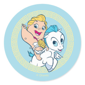 Baby Hercules Riding Pegasus Classic Round Sticker