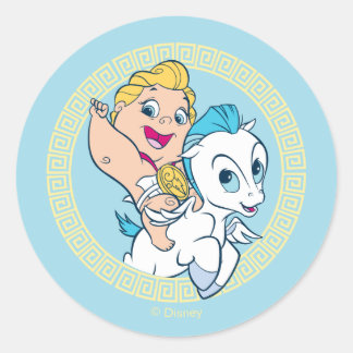 Baby Hercules Riding Pegasus Classic Round Sticker
