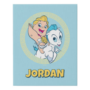 Baby Hercules Riding Pegasus Faux Canvas Print