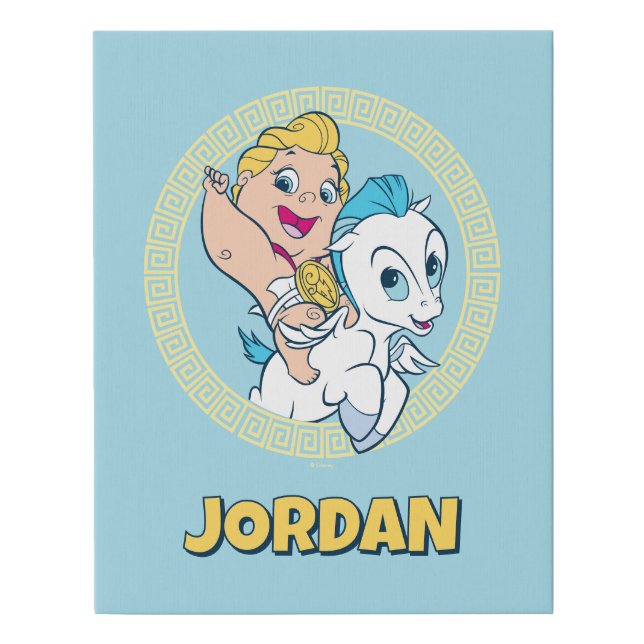 Baby Hercules Riding Pegasus Faux Canvas Print (Front)