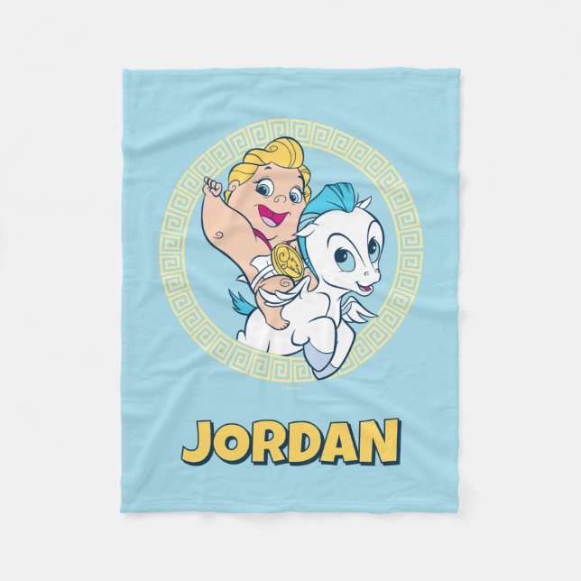 Baby Hercules Riding Pegasus Fleece Blanket (Front)