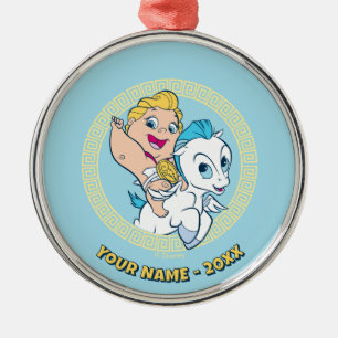 Baby Hercules Riding Pegasus Metal Ornament