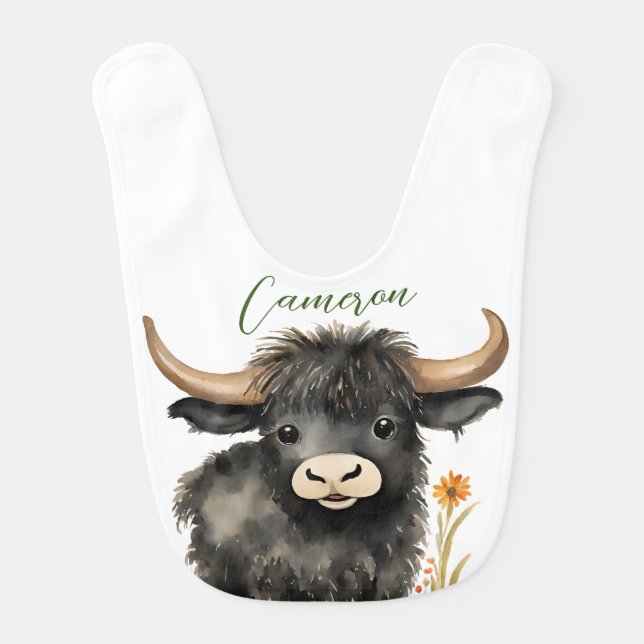 Baby Highland Cow  Bib (Front)
