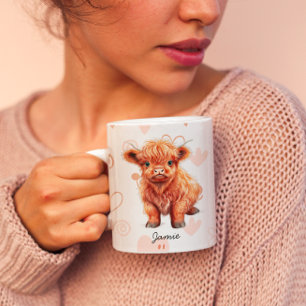 Baby Highland Cow Custom Name Mug