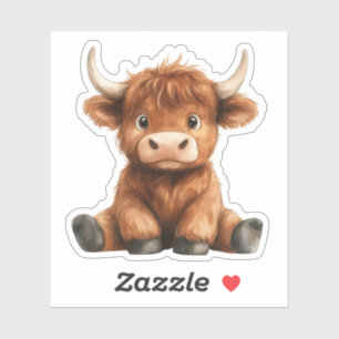 Baby Highland Cow, Hydro Flask Sticker