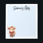 Baby Highland Longhorn Cow Notepad<br><div class="desc">Cute baby highland longhorn cow wearing a cozy red scarf</div>