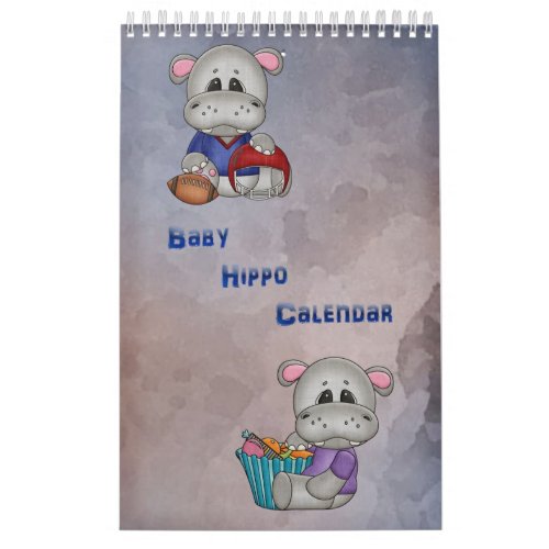 Baby Hippo Childrens Calendar