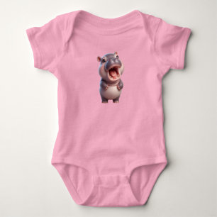 Baby Hippo Hippopotamus Cute Chibi Bodysuit
