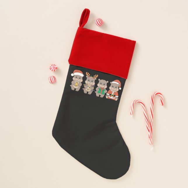 Baby Hippo Moo Deng Christmas Christmas Stocking (Front)