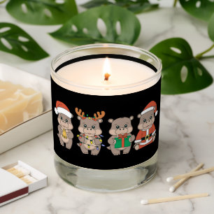 Baby Hippo Moo Deng Christmas Scented Candle