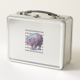 Baby Hippo Moo Deng Tank Top Metal Lunch Box
