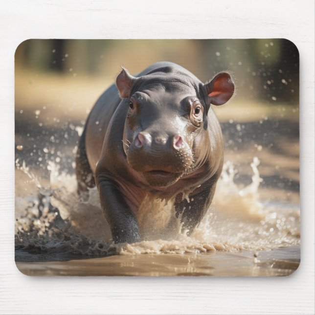 Baby Hippo Mouse Pad (Front)