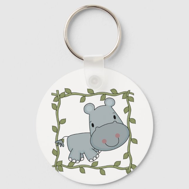 Baby Hippo T-shirts and Gifts Keychain (Front)