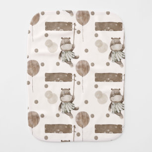 Baby Hippos Boho Baby Burp Cloths