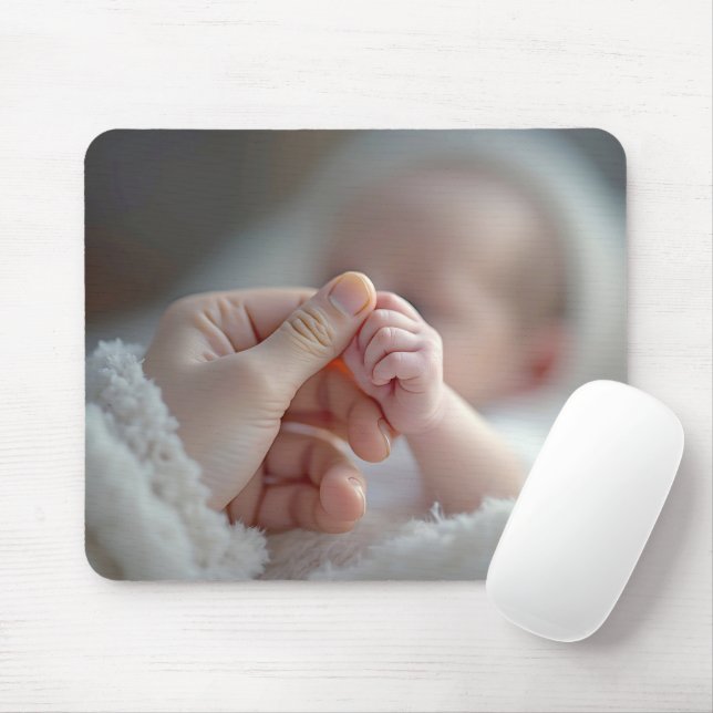 Baby Holding an Adult Hand Mouse Pad (With Mouse)