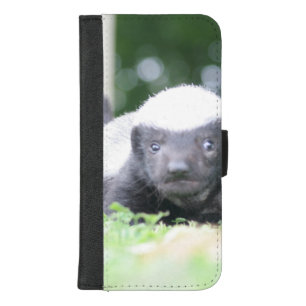 Baby honey badger on green grass photograph iPhone 8/7 plus wallet case