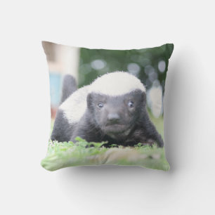 Baby honey badger throw pillow