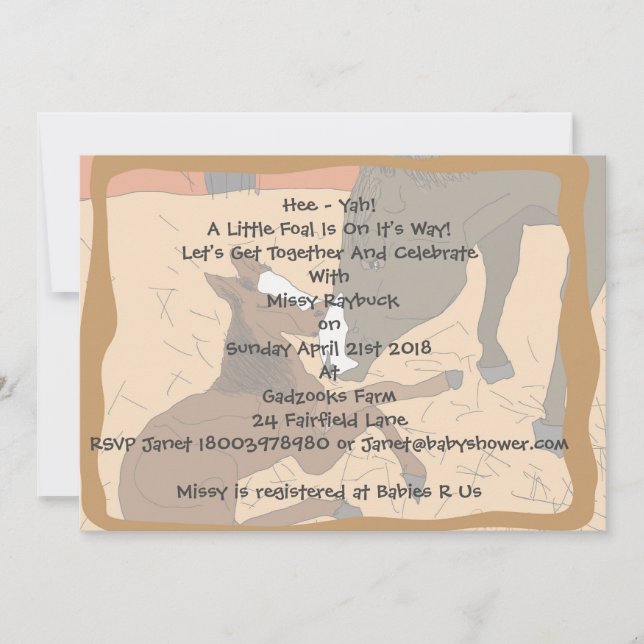 Baby Horse Birth Baby Shower Invitation (Front)