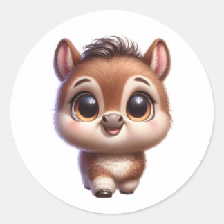 Baby horse classic round sticker