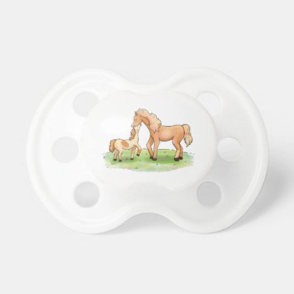 Baby Horse Equestrian Pony Foal Mother Western Pacifier