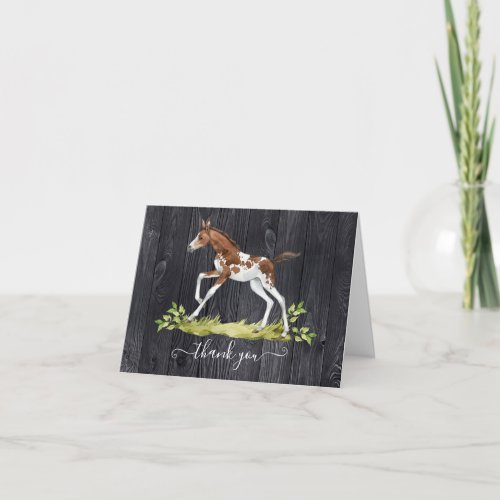 Baby horse Foal thank you note cards