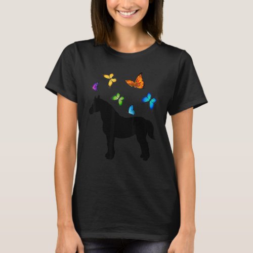 Baby Horse with Butterfly World Farm Animals Day T_Shirt