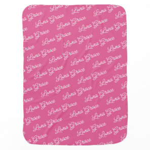 Baby Hot Pink Girl Personalized Name Custom Blanket