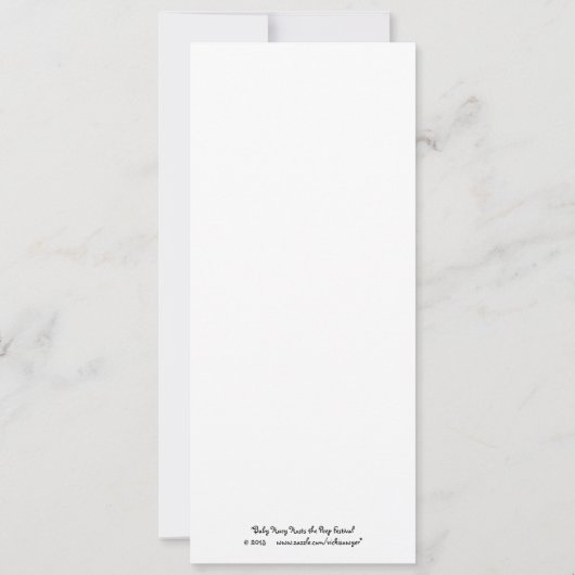 Baby Huey hosts the peep festival flat card (Back)