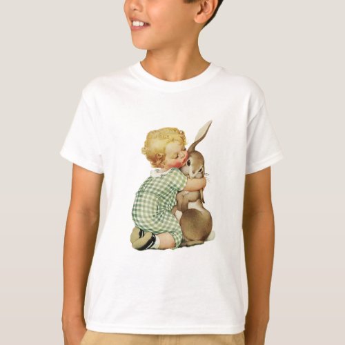 BABY HUGGING EASTER BUNNY T_Shirt