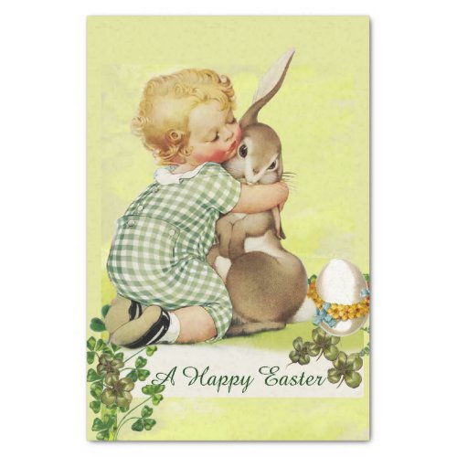 BABY HUGGING EASTER BUNNY TISSUE PAPER