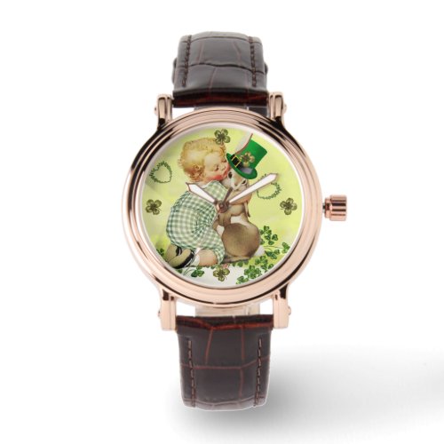 BABY HUGGING RABBIT IRISH ST PATRICKS DAY PARTY WATCH