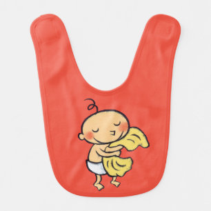 Baby Hugging Soft Yellow Blanket Baby Bib