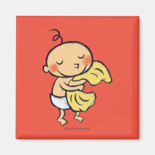 Baby Hugging Soft Yellow Blanket Magnet