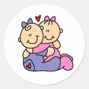 Baby Hugs Classic Round Sticker