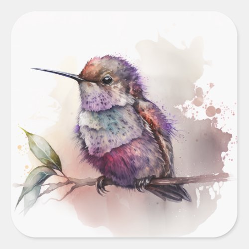 Baby Hummingbird Square Sticker