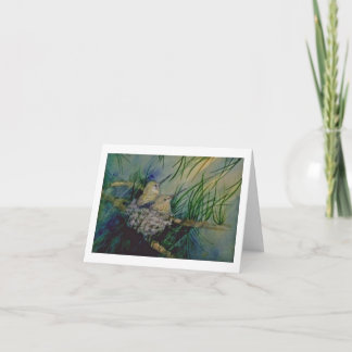 Baby Hummingbirds in the nest Note Card