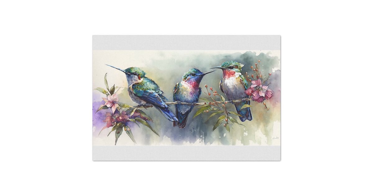 Baby Hummingbirds Tissue Paper | Zazzle