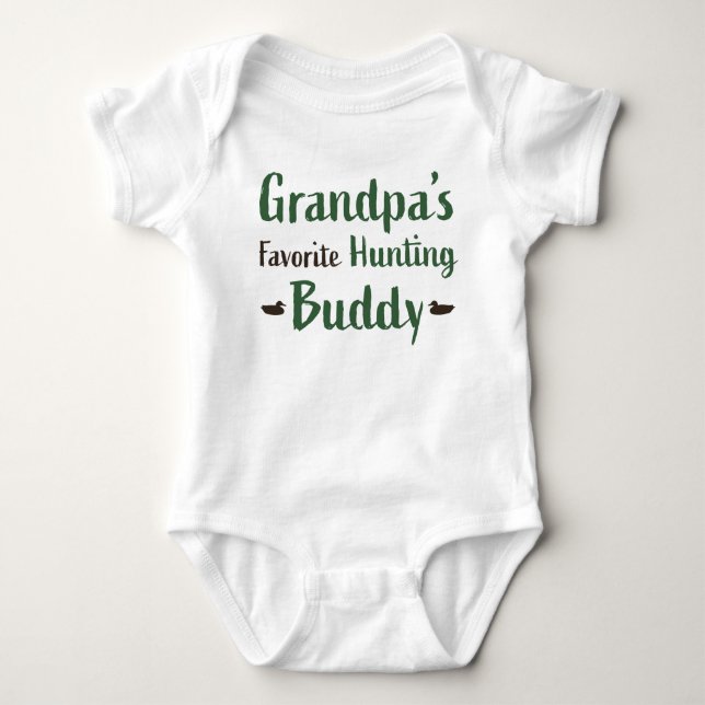 Baby Hunting by Grandpa Jersey Bodysuit Shirt (Front)