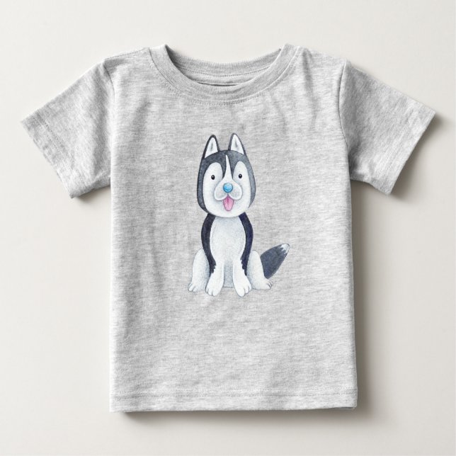 Baby Husky Dog Pet Cute T-Shirt (Front)