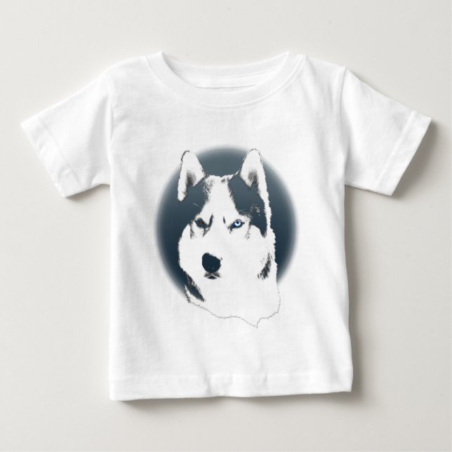 Baby Husky Dress Siberian Husky Puppy Baby Dress Baby T-Shirt (Front)