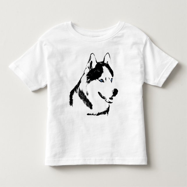 Baby Husky Shirt Sled Dog Toddler Husky T-shirts (Front)
