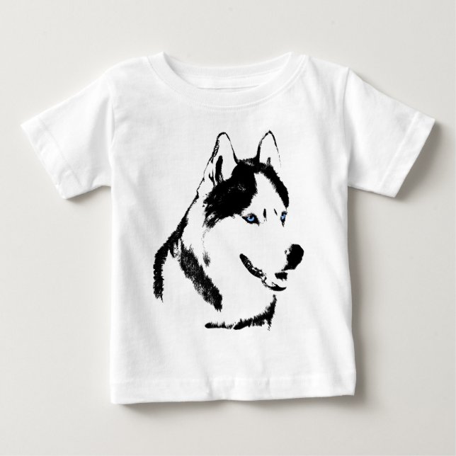 Baby Husky Shirt Sled Dog Toddler Husky T-shirts (Front)