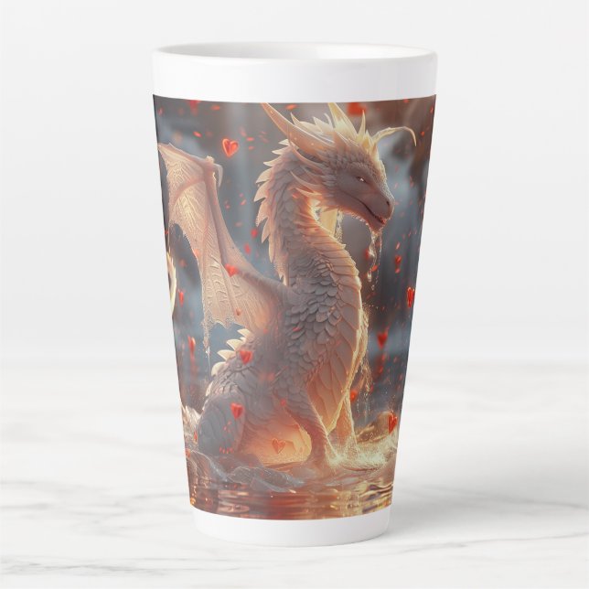 Baby Ice Dragon Digital Art Latte Mug (Front)