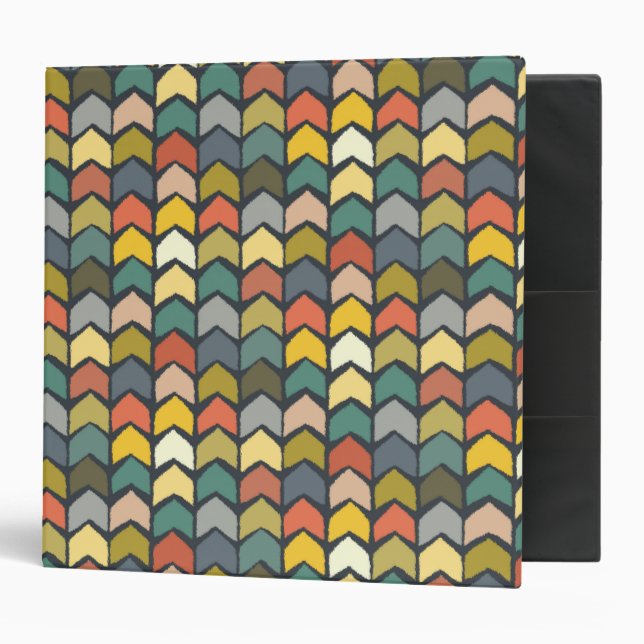 baby ikat arrows charcoal 3 ring binder (Front/Inside)
