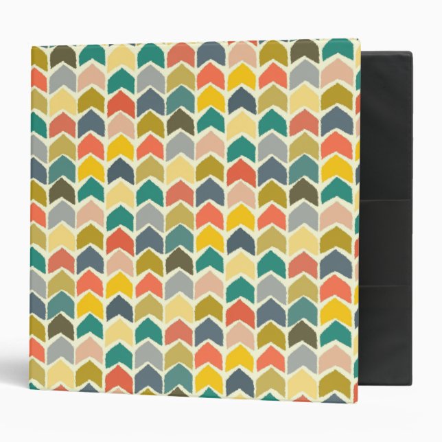 baby ikat arrows cream 3 ring binder (Front/Inside)