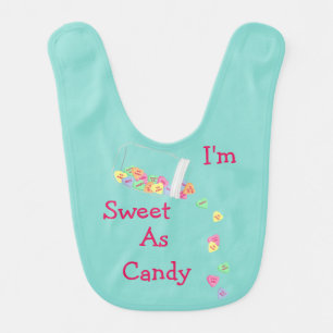 BABY & I'm Sweet As Candy Hearts Sprinkle Party Baby Bib