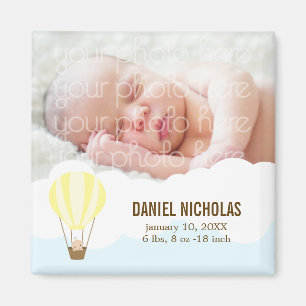 Baby in a Balloon Baby Birth Announcements Magnet