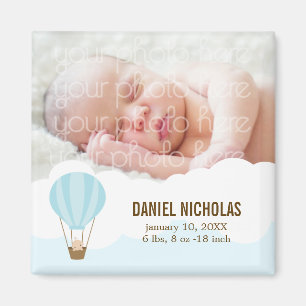 Baby in a Balloon Baby Birth Announcements Magnet