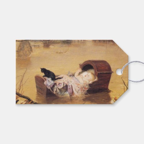 Baby in a Cot During a Flood by JE Millais Gift Tags